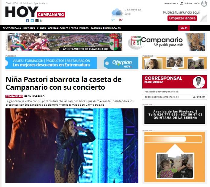 La versión digital de HOY CAMPANARIO cierra el mes de abril con récord de visitas