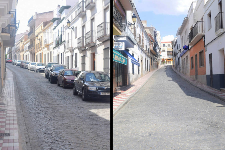 Panorámica de las dos calles donde se actuará. 
