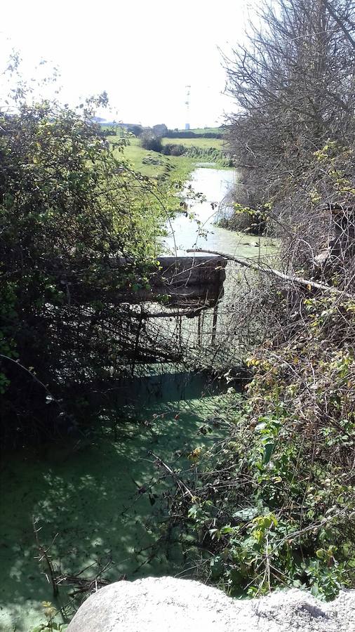 Imagen secundaria 2 - Arriba el Pozo Las Cadenas. Abajo la desembocadura de La Charca. A la derecha el cauce. 