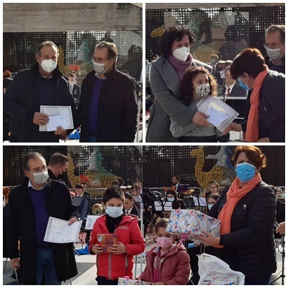 En la categoría infantil cuatro primos han sido premiados con su belén en el que todas las figuras llevaban mascarillas. 