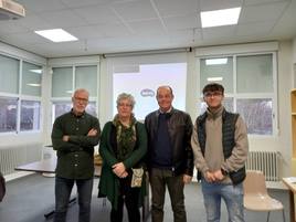 El concejal de Turismo, Rafael Sánchez Zapata; la historiadora Rosa Holgado; el historiador y escritor José Antonio Ramos; y el concejal de Cultura, Jaime Carretero.