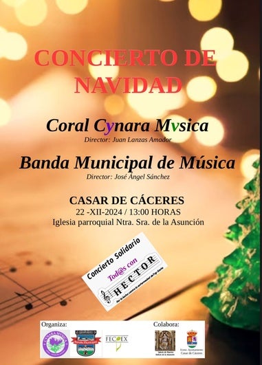 Concierto solidario de la Banda Municipal y la Coral Cynara a favor de Héctor Rincón