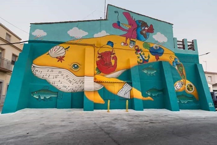 La pintura tiene una extensión de unos 70 metros cuadrados. 