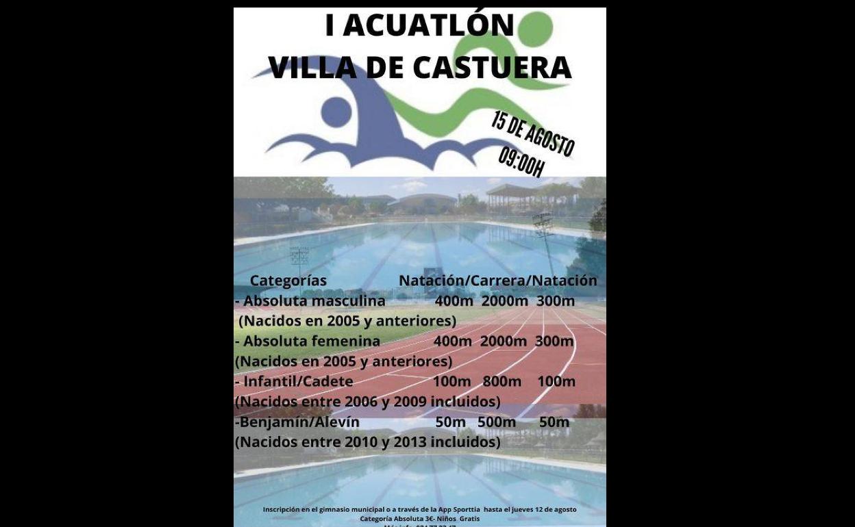 Cartel I Acuatlón Villa Castuera