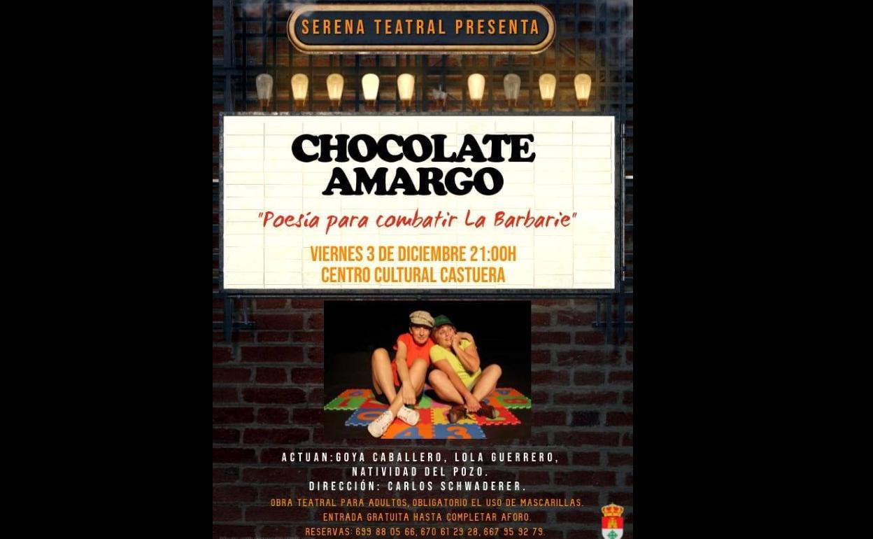 Serena Teatral presenta el viernes 3 de diciembre la obra 'Chocolate Amargo'