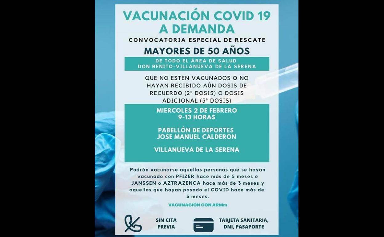 Vacunación Área de Salud Villanueva-Don Benito. 2 febrero.
