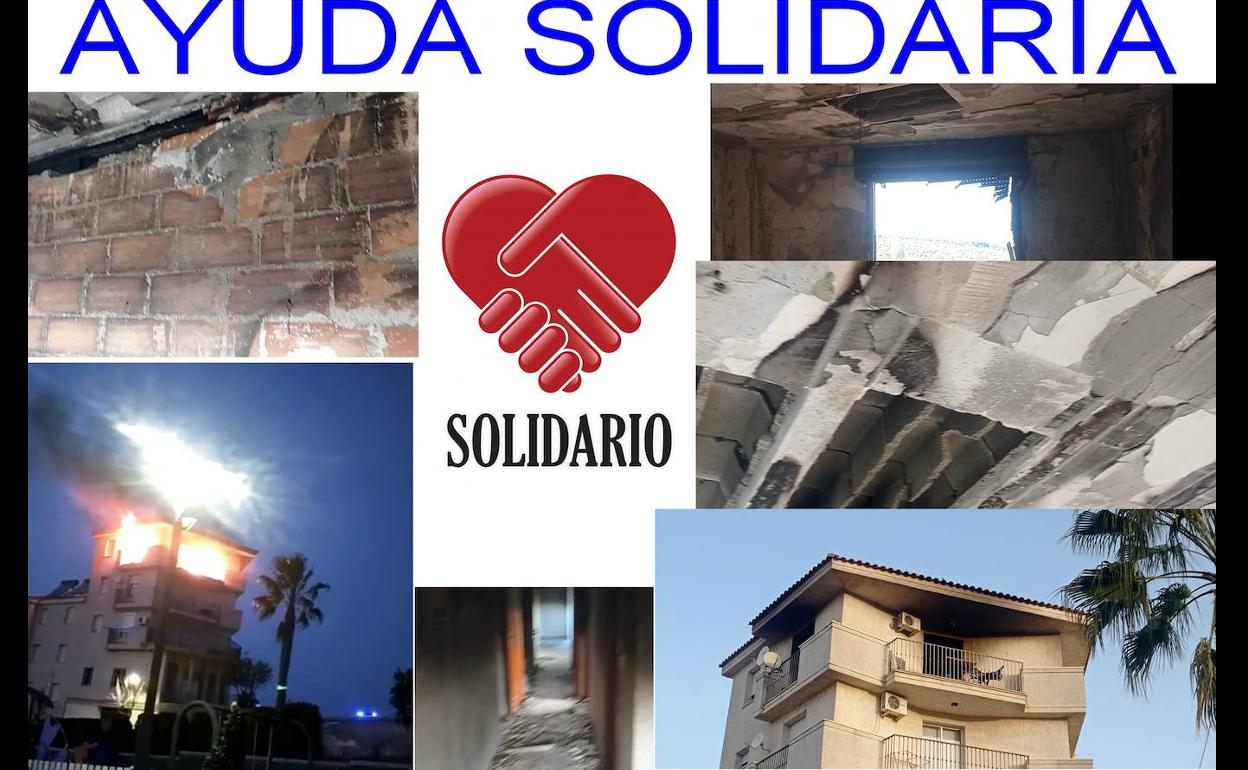 Ayuda solidaria con la familia que perdió́ su casa en un incendio.