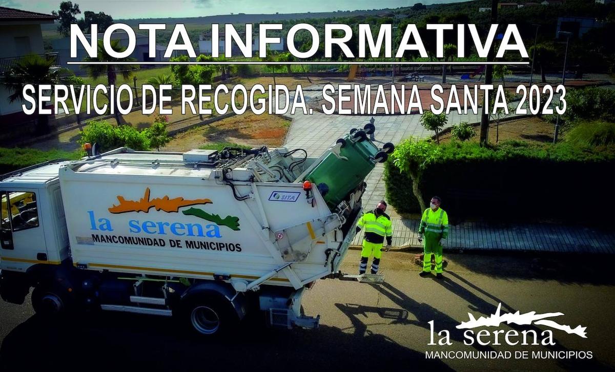 Recogida de residuos. Horario Semana Santa.