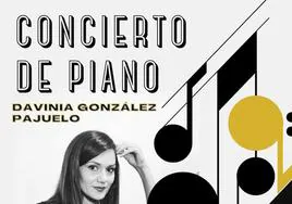 Cartel anunciador de concierto de piano de Davinia González.