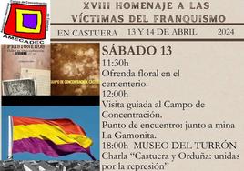 El XVIII Homenaje a las Víctimas del Franquismo se celebrará los días 13 y 14 de abril