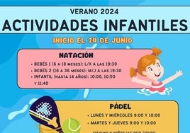 Programación deportiva para niños y jóvenes, verano 2024