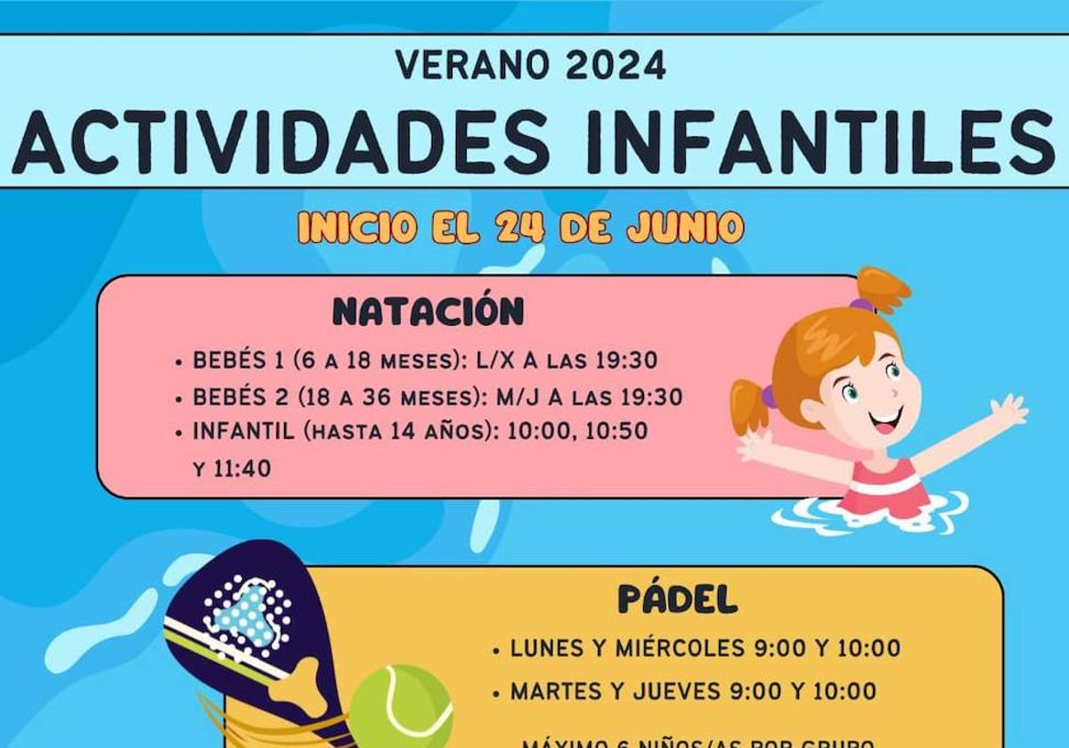 Programación deportiva para niños y jóvenes, verano 2024