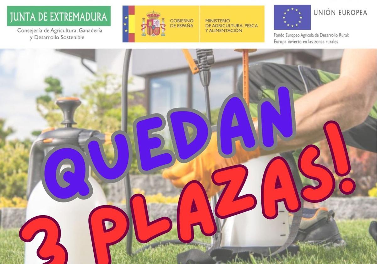 Últimas 3 plazas para el curso de 'Plaguicidas de uso agrícola, nivel básico'