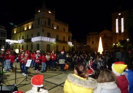 Villancicos en la Plaza de España en la navidad de pasado año 2023.