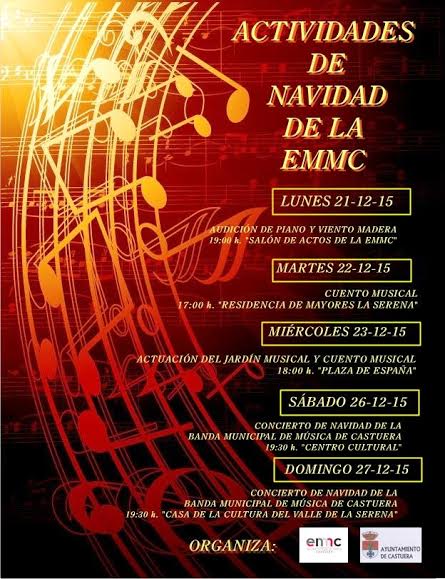 Comienza el programa de Navidad de la Escuela Municipal de Música de Castuera