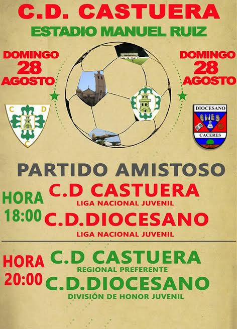El primer equipo y el juvenil CD Castuera-Subastacar juegan este domingo partidos amistosos contra CD Diocesano de Cáceres