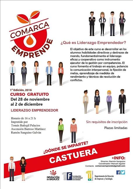 El Proyecto Comarca Emprende oferta un curso gratuito sobre “Liderazgo Emprendedor”