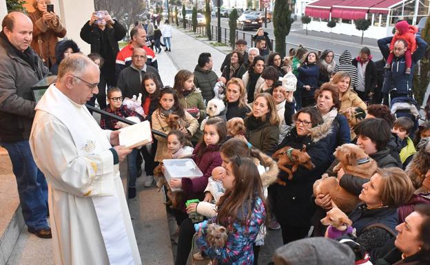 El párroco bendice las mascotas en San Ignacio de Loyola