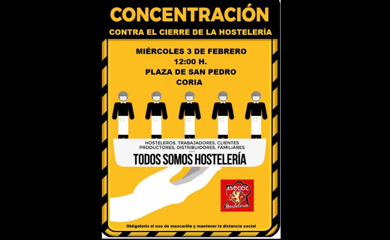 La hostelería de Coria realizará una concentración silenciosa mañana en protesta por el cierre del sector