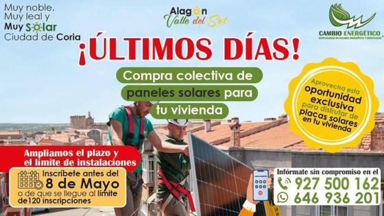 Se amplía el plazo para la compra colectiva de paneles solares