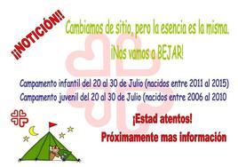 El campamento de Cáritas arciprestal de Coria cambia de sitio