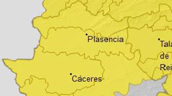 El 112 de Extremadura activa el nivel amarillo ante la previsión de lluvias y tormentas en el norte de Cáceres, incluida la Ciudad de Coria