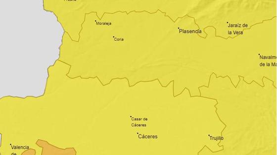 Aviso amarillo por temperaturas que alcanzarán los 39 grados en el Valle del Alagón