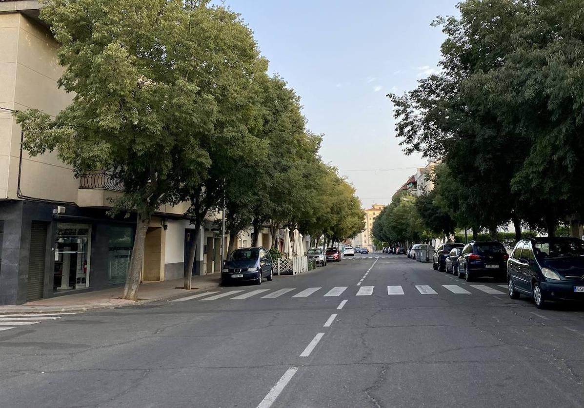 Avenida Alfonso VII en Coria.