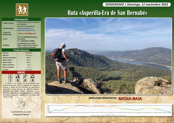 Coria organiza una ruta senderista de casi 14 kilómetros a «Asperilla-Era de San Bernabé»