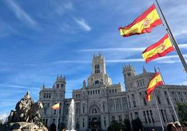 Banderas de España en Madrid.