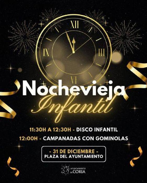 Los niños de Coria celebrarán su Nochevieja Infantil la mañana del 31 de diciembre