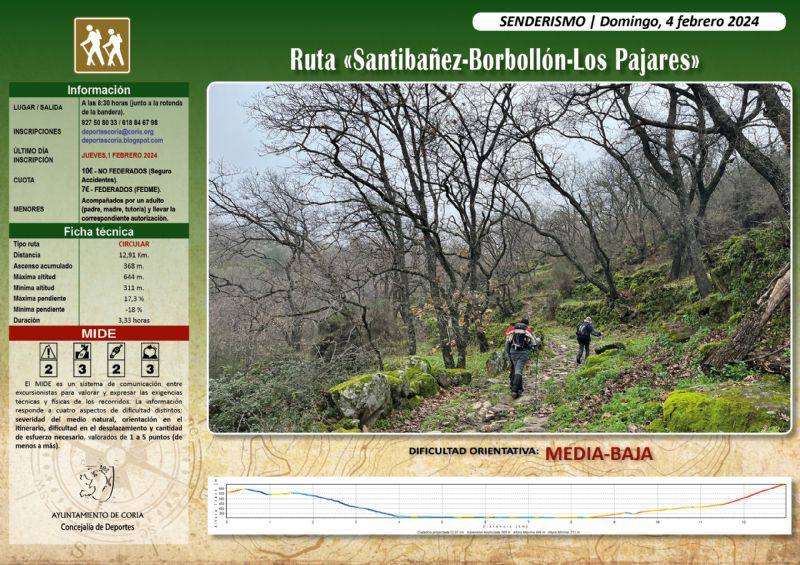 El domingo se llevará a cabo la ruta Senderista «Santibáñez-Borbollón-Los Pajares»