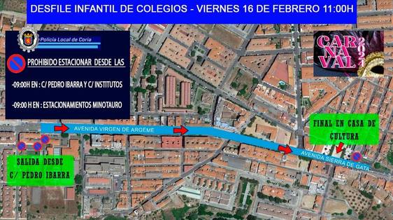Hoy se realiza el esperado desfile educativo del Carnaval de Coria