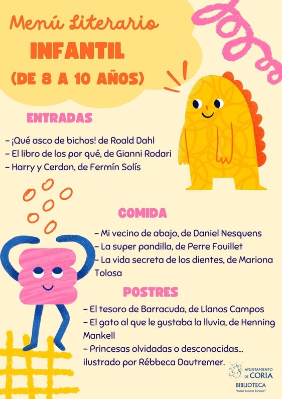 La Biblioteca Municipal ofrece un menú literario con títulos infantiles