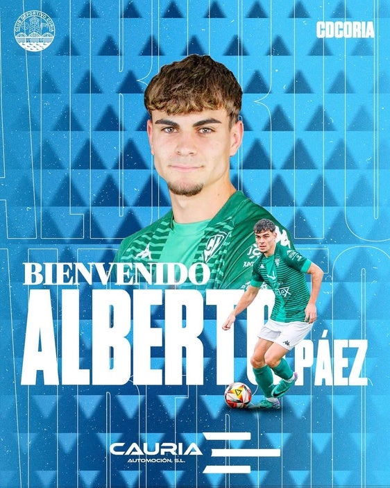 Alberto Páez se une al CD Coria como quinta incorporación para la Temporada 24/25