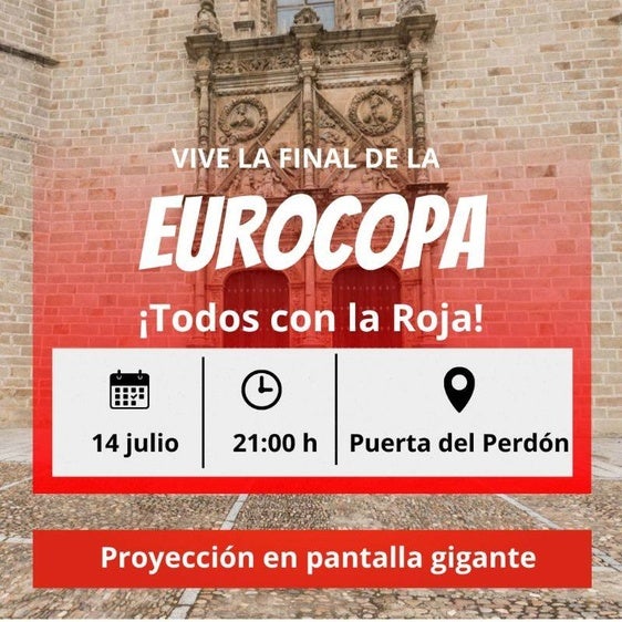 Coria instalará una pantalla gigante para ver la final de la Eurocopa