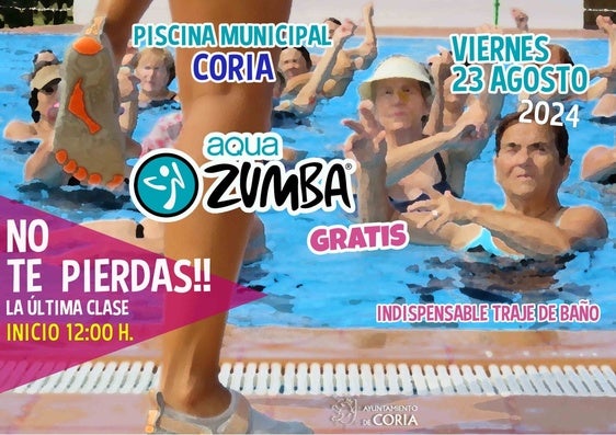 Coria cierra los cursos de aquaerobic con una jornada de aquazumba