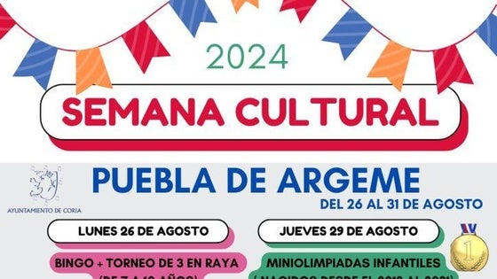 Puebla de Argeme acoge su Semana Cultural del 26 al 31 de agosto 2024