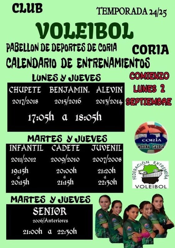 El Club Voleibol Coria inicia la temporada 2024/2025 con nuevas energías