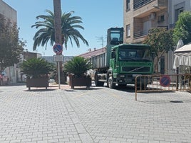 Calle afectada por la avería.