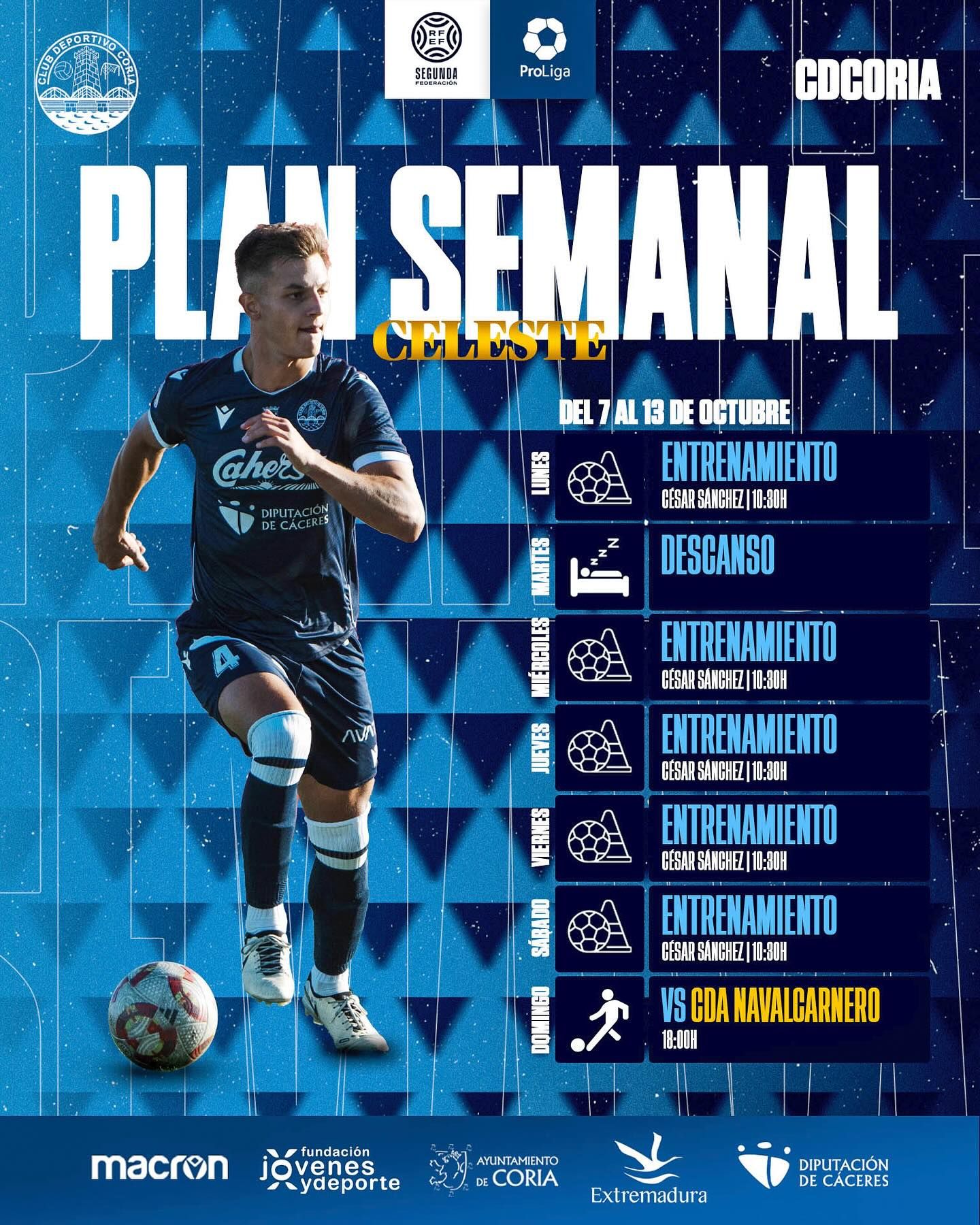 El CD Coria presenta su plan semanal de entrenamientos y próximo encuentro
