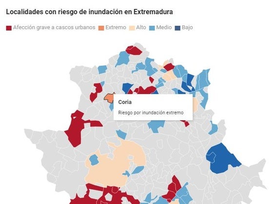 Coria tiene riesgo de inundaciones es extremo