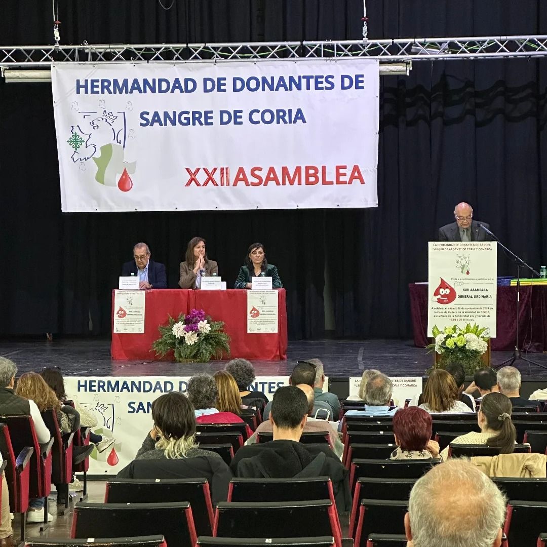 Coria celebra la XXII Asamblea General de la Hermandad de Donantes de Sangre