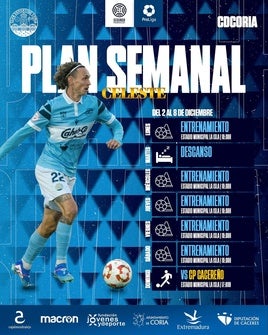 Plan semanal del Coria.