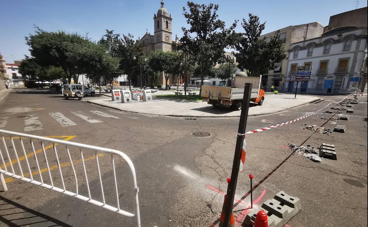 La plaza de España comienza su proceso de remodelación