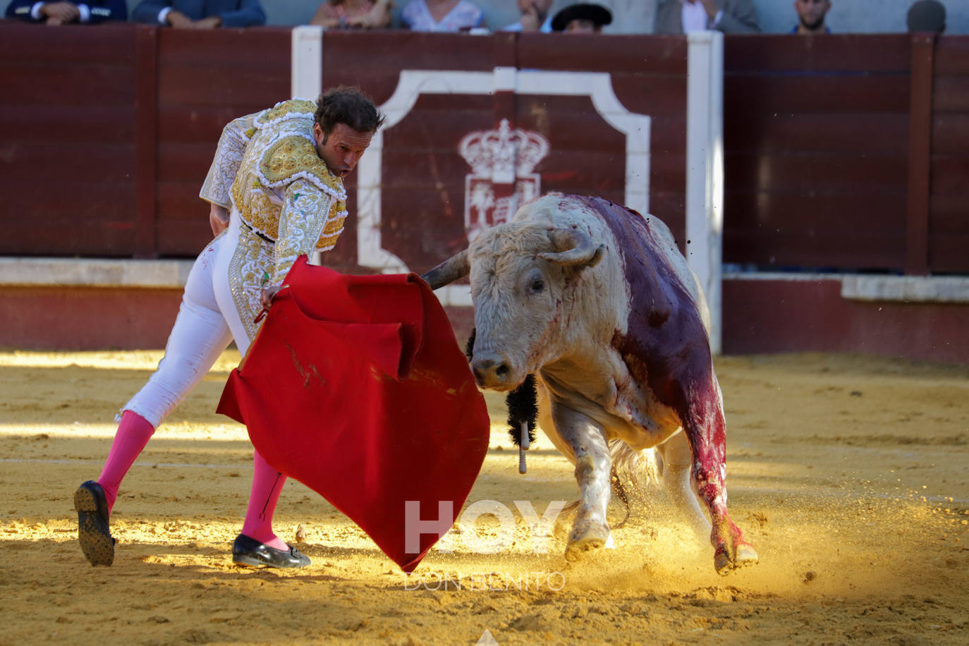 Corrida de toros mixta en la plaza de toros de Don Benito con motivo del día de Extremadura. 