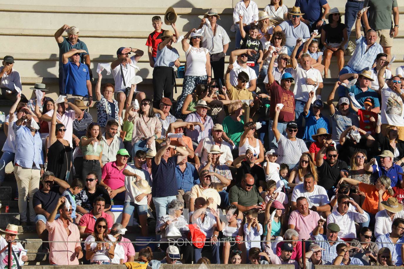 Corrida de toros mixta en la plaza de toros de Don Benito con motivo del día de Extremadura. 