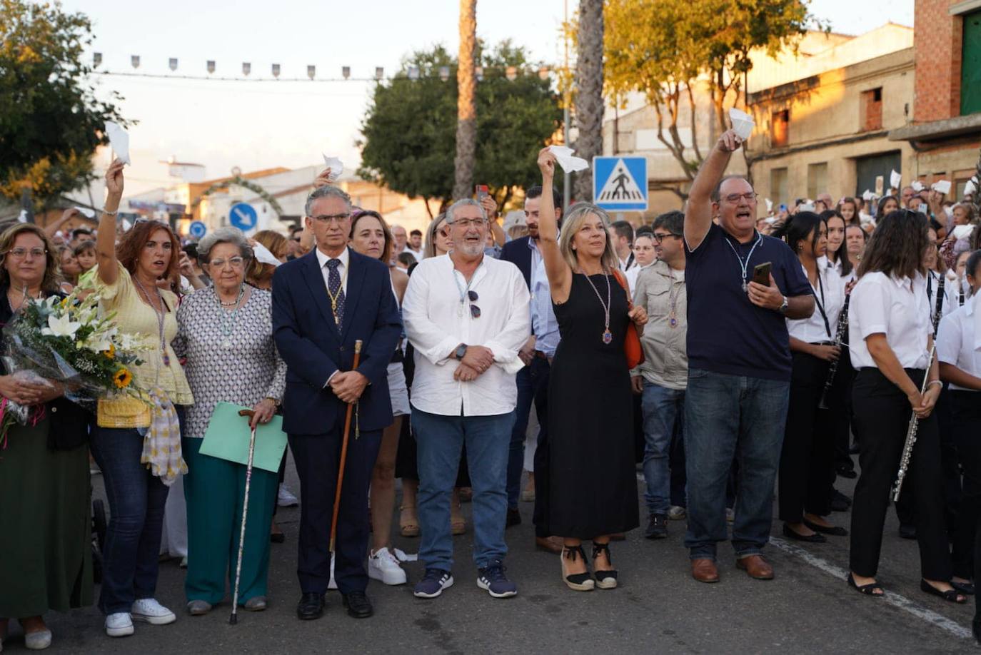 Recibimiento a la Virgen de las Cruces en Don Benito. 