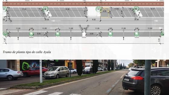 Aceras más anchas, doble sentido y carril bici en la 'nueva' calle Ayala