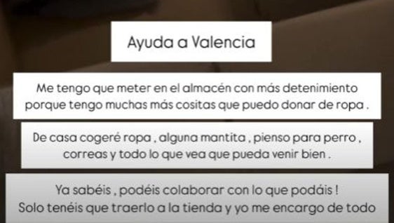 Una tienda de Don Benito se ofrece para enviar ayuda a Valencia